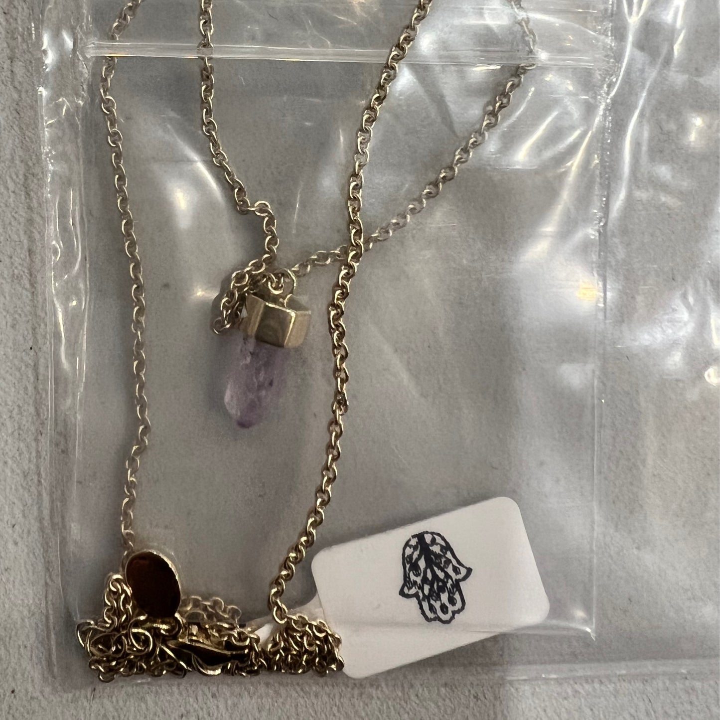 Serene Tranquility- Amethyst Evil Eye Pointer Necklace