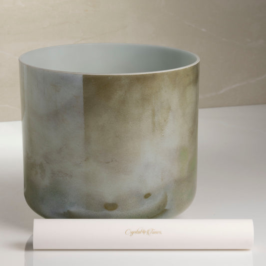 8” C+ 10 Itoigawa Jade White Light Angel Gold Singing Bowl