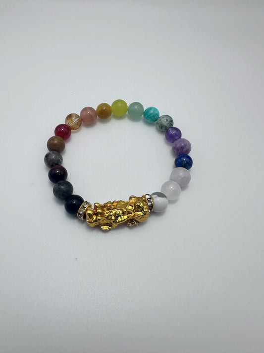 7 charkas rainbow bracelet with Pixu
