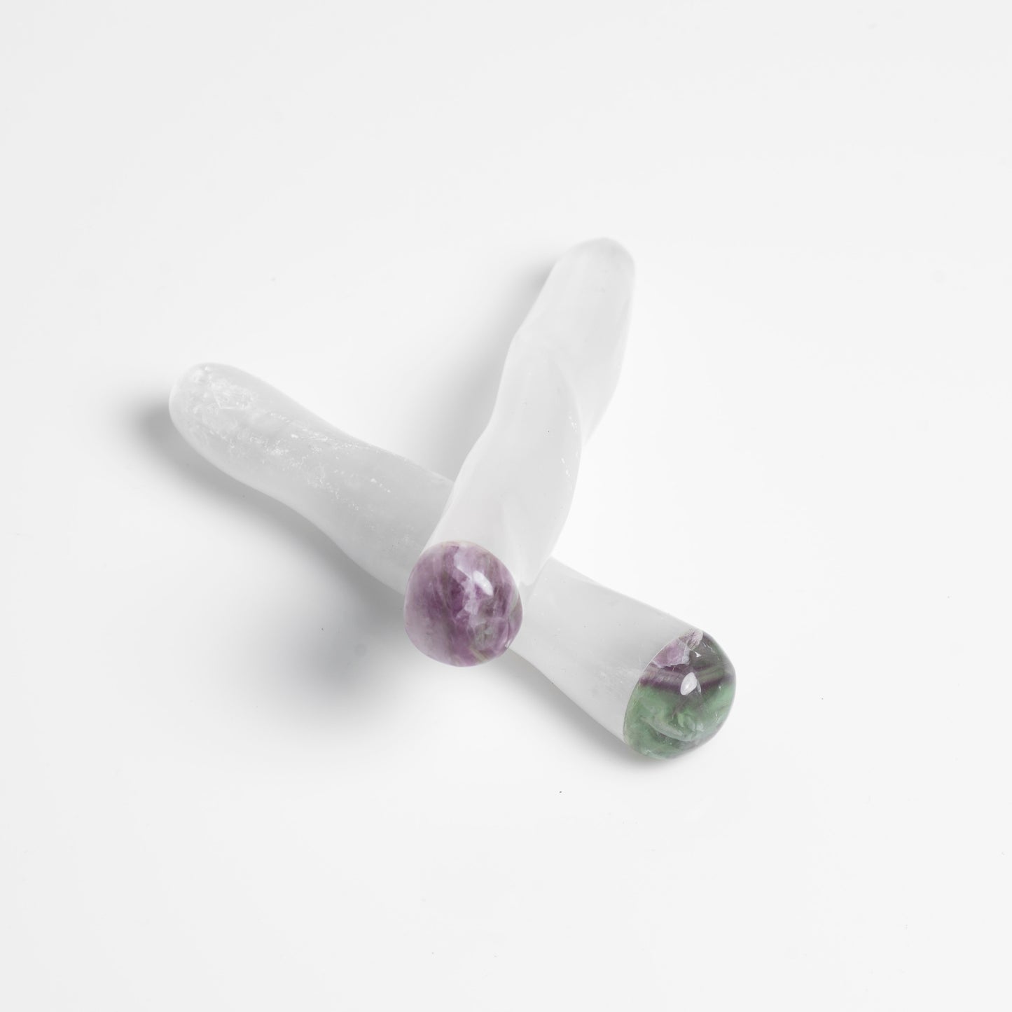 Selenite Grounding Wands with Aventurine