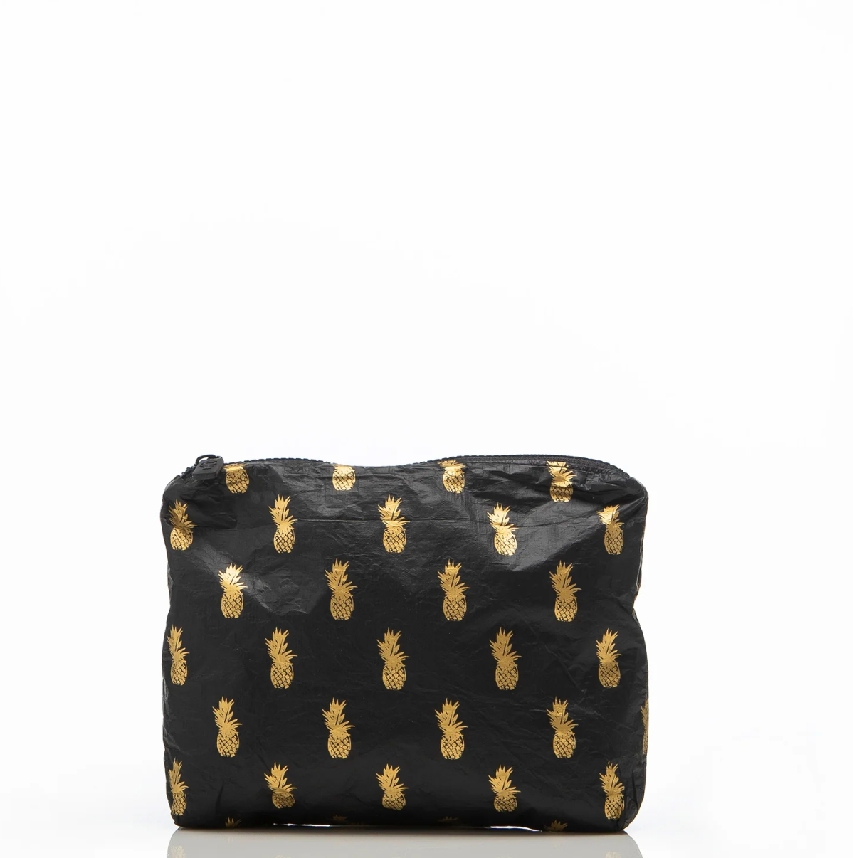 Small Pouch - Pineapple Royale Gold on Black