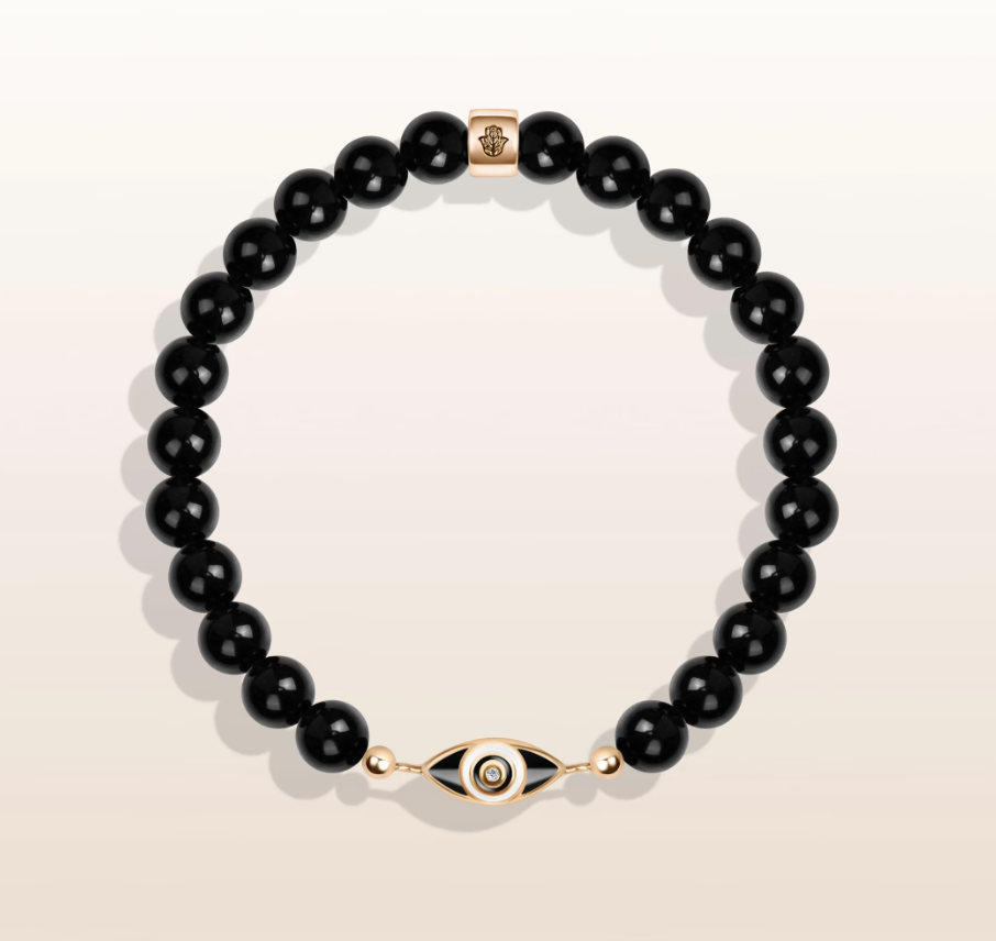 Expanding Consciousness - Black Onyx Evil Eye Charm Bracelet