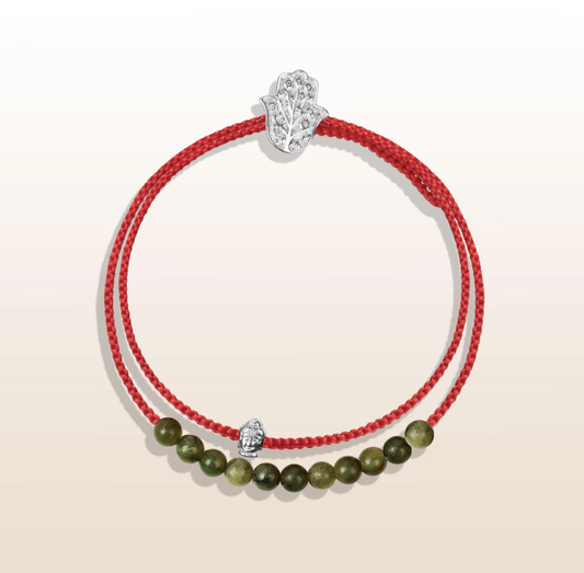 Serene Reflections Jade Buddha Red String Wrap