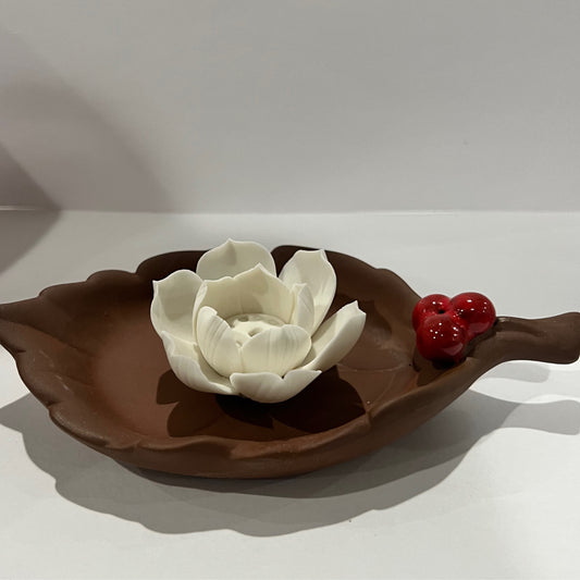 Lotus Incense Holder - Bronze Buddha